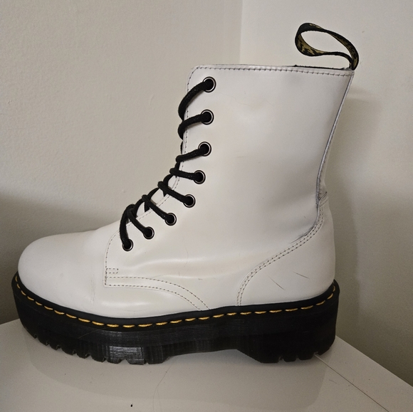 Dr Martens White Lace Up Jadon Boot - Picture 2 of 5